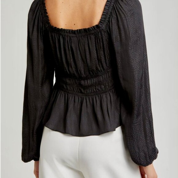 Melrose & Market Women's Red Long Sleeve Peplum Top - Picture 11 of 12